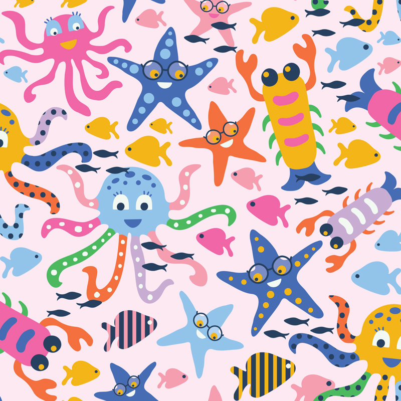 «Cute Underwater Happy Kids 3», estampe numérique sur toile tendue par Roochita Chachra, H 15 po x l 15 po