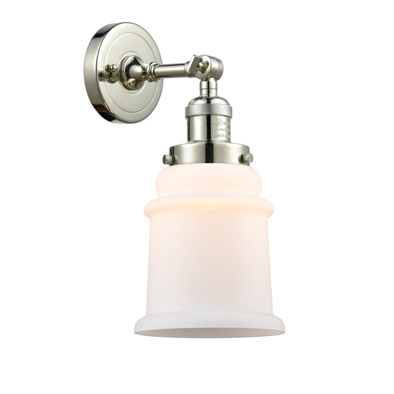 Applique murale de salle de bain à intensité variable 1 lumière Galaviz, Ampoule DEL 6 watts Vinage, Nickel poli