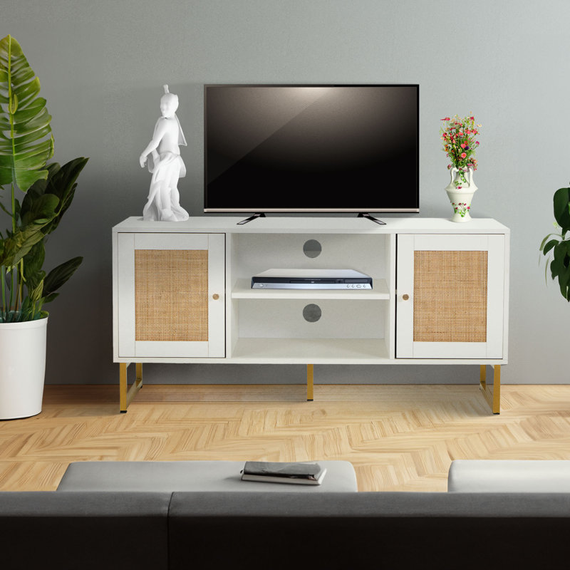 Mercer41, meuble télé, meuble de rangement de table, meuble multimédia, blanc