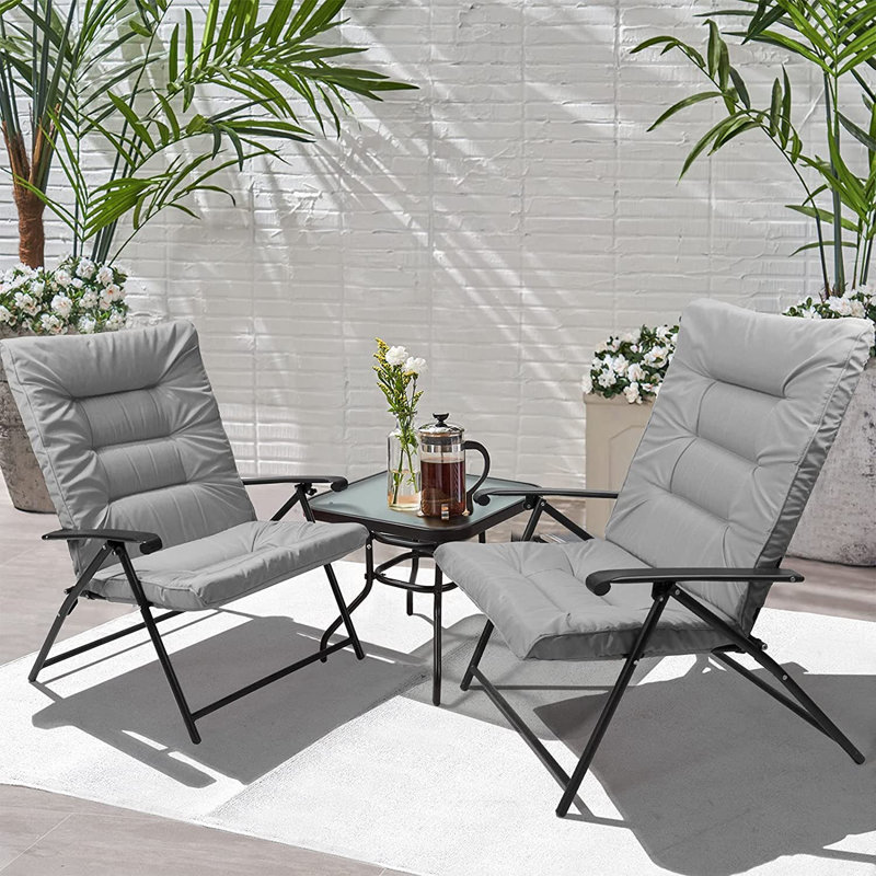 Suncrown Padded Folding Patio Chairs Arlmont Shoshana