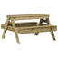 Raemoore Rectangular Solid Wood Outdoor Picnic Table-356513888-356513895