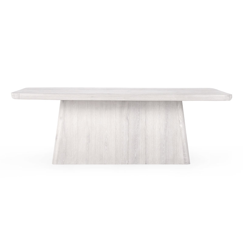Pedestal Dining Table, 30" H x 71" L x 39" W, White Wash