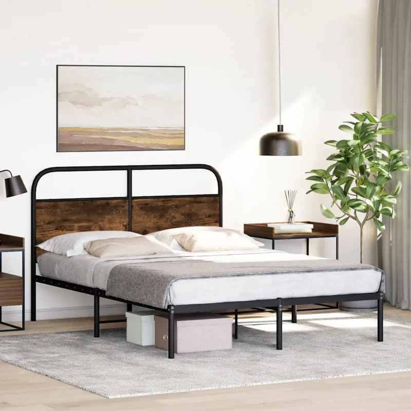 Alesiram Bed, 200 x 200 cm, Smoked Oak