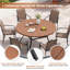 Ensemble de salle à manger pour 6 personnes avec table de salle à manger ronde en faux bois de 56 po et accoudoirs en textilène-701552642
