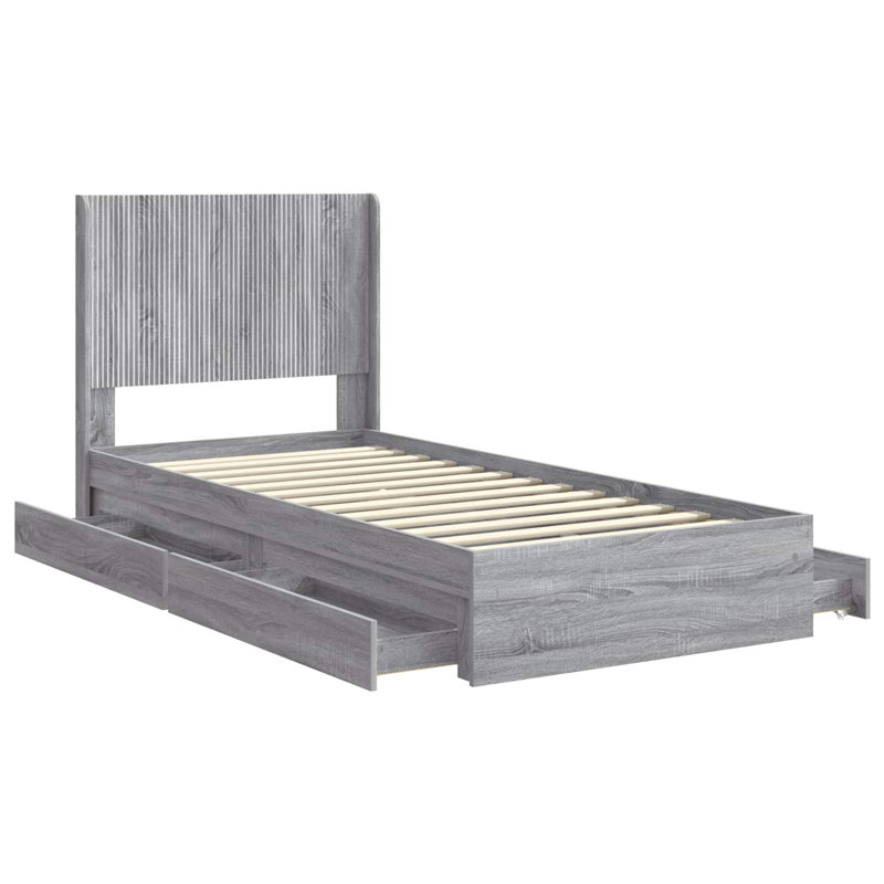 Bed, 140 x 190cm, Grey Sonoma