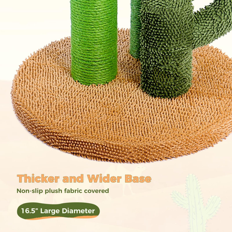 Grattoir route avec griffoir et cactus, Moyen (H 23 po x l 12,6 po x L 12,6 po)
