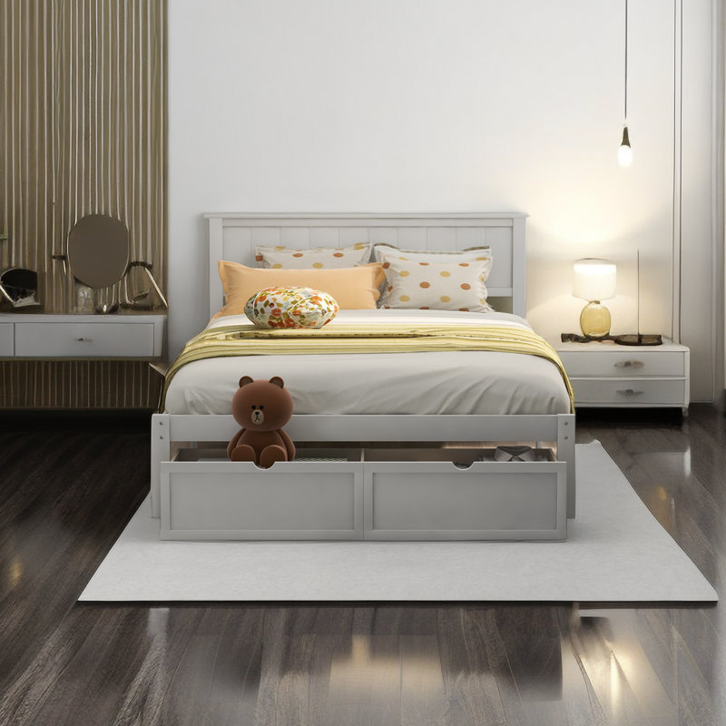 Gerkman Storage Platform Bed, Full, White