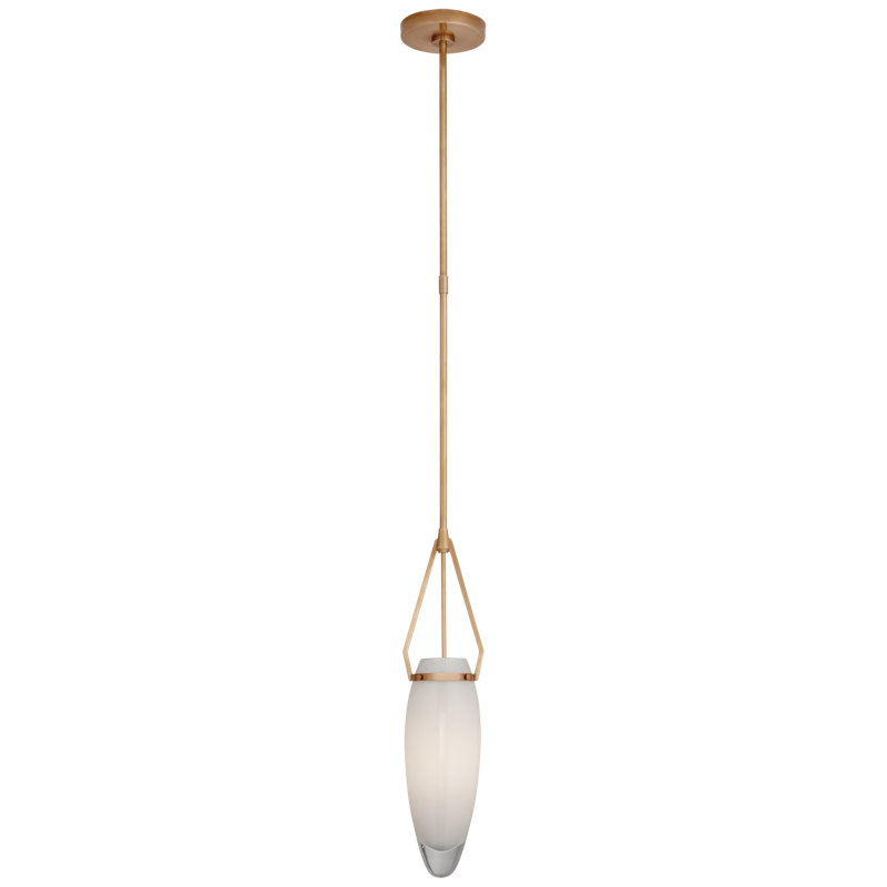 Myla 1 - Light Pendant, Antique Brass, White, 58" H x 5.75" W x 5.75" D