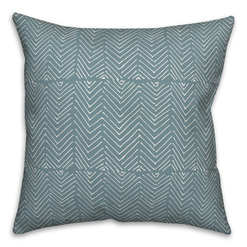 Chevron Throw Pillow, 16" x 16", Blue Chevron