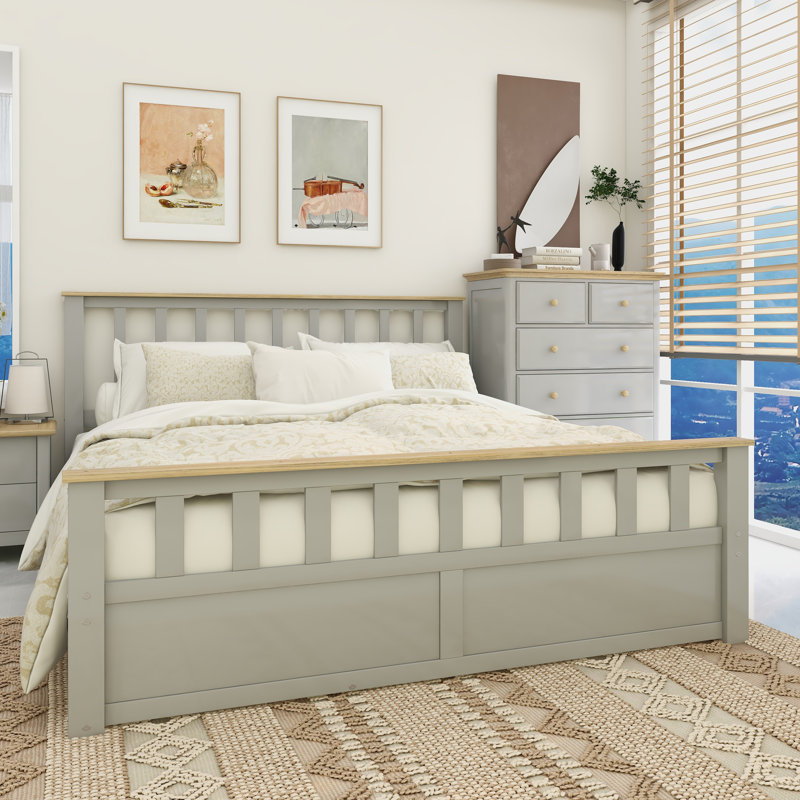 Condatore 43.3'' Platform Bed, Gray/Brown, Queen