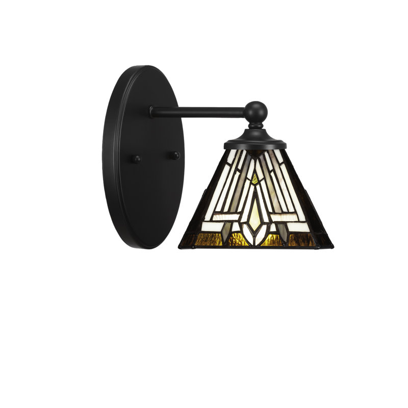 Applique murale Blank présentée en finition noir mat avec verre carré Tahoe de 7 po