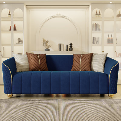Fashionable Light Luxury Curved Armrest Upholstered Sofa