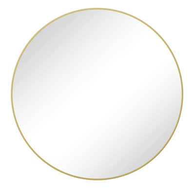 Black 28 Inch Wall Mirror With Metal Frame For Bedroom & Tm Mounted