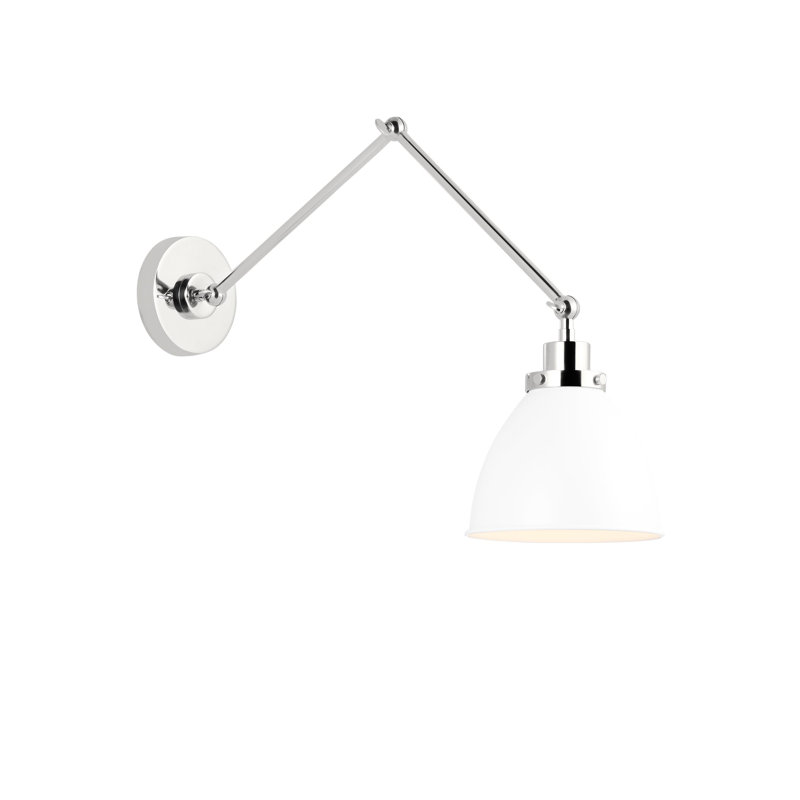 Wellfleet 1 - Light Armed Sconce, Polished Nickel, Matte White