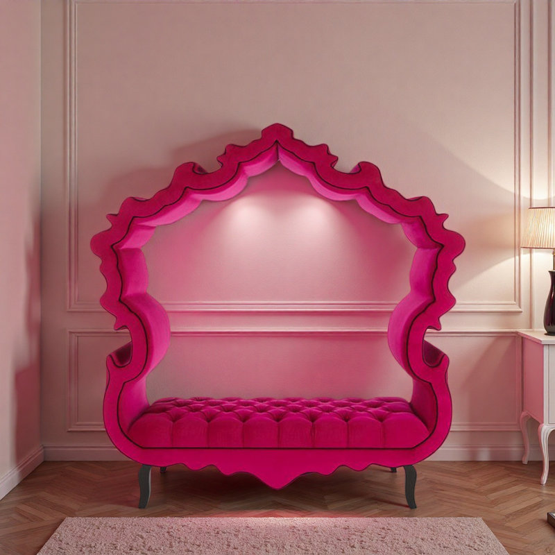 Fauteuil inclinable de forme non conventionnelle, Rose rouge
