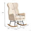 Chaise berçante moderne à dossier haut avec accoudoirs confortables en peluche