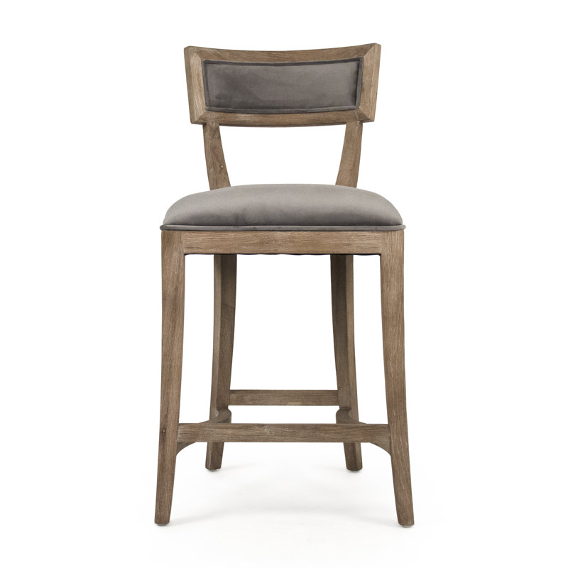 Upholstered Stool with Solid Wood Frame