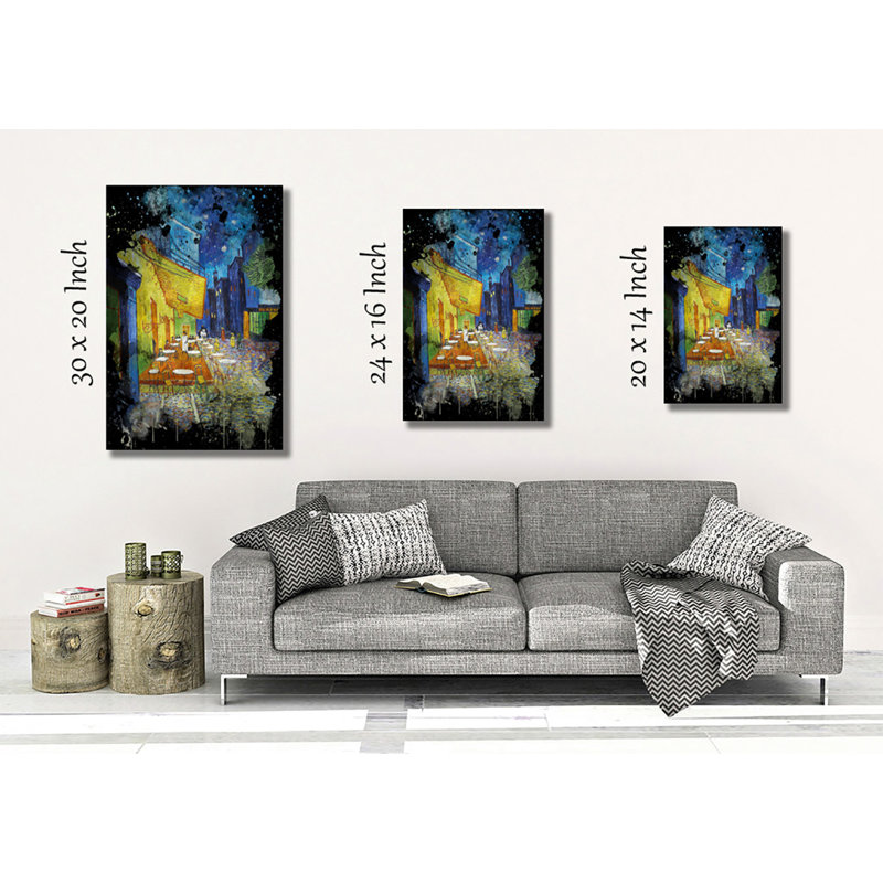 Cafe Terrace at Night by Vincent Van Gogh - Wrapped Canvas, 50cm H x 35cm W