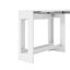 Établi extensible en bois massif avec plateau en pin, bureau blanc robuste et peu encombrant