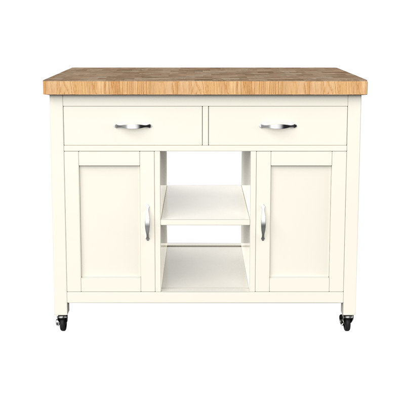 Dheeran Kitchen Island, Cream