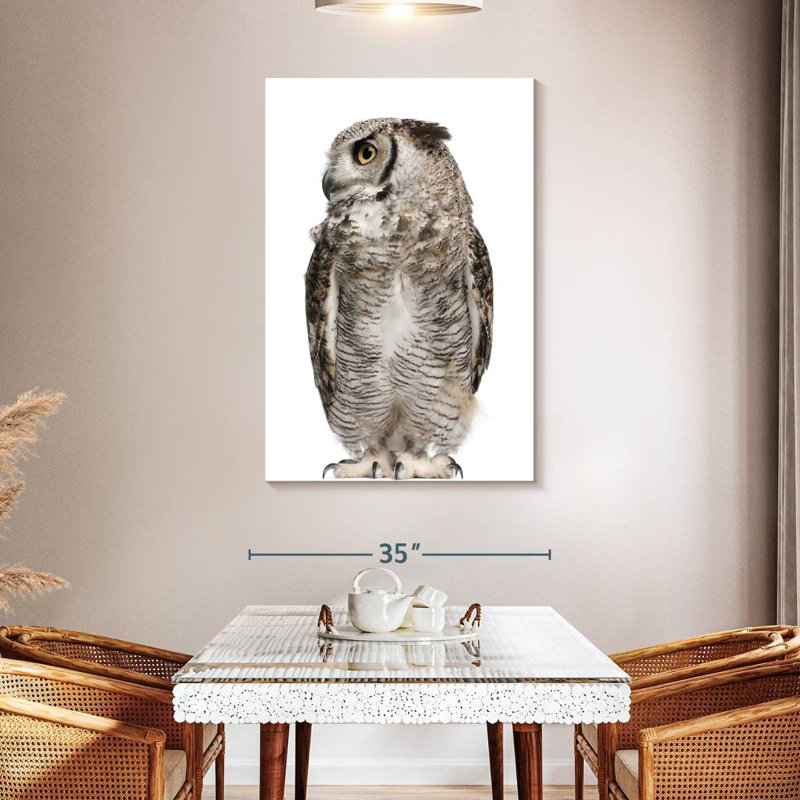 Brampt Owl Looking Sideways, 48" H x 32" W