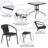 Amlie 28'' Square Glass Metal Table with Rattan Edging and 2 Rattan Stack Chairs-248300040