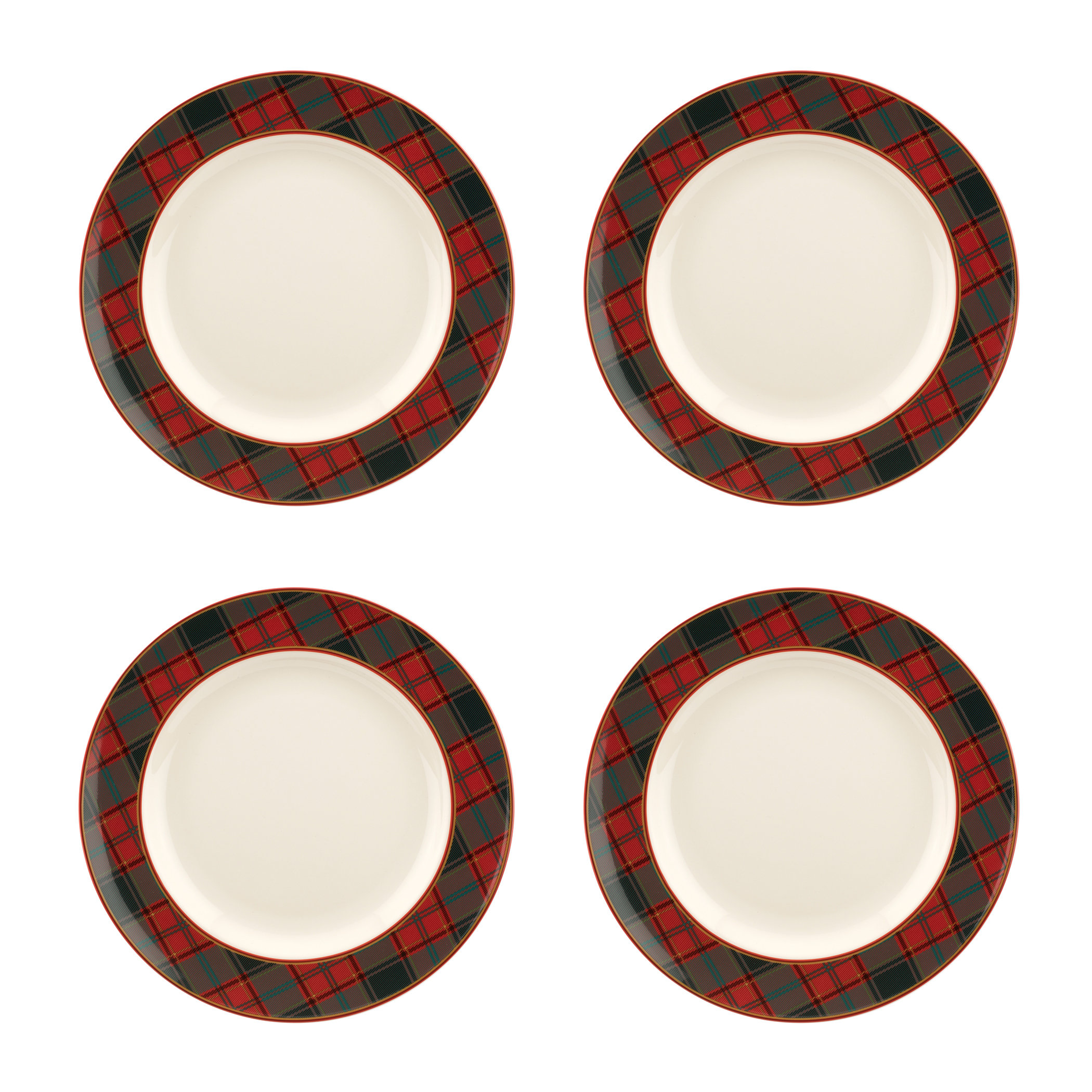Spode Christmas Tree TARTAN DINNER PLATE 10.5" SET OF 4 | Wayfair