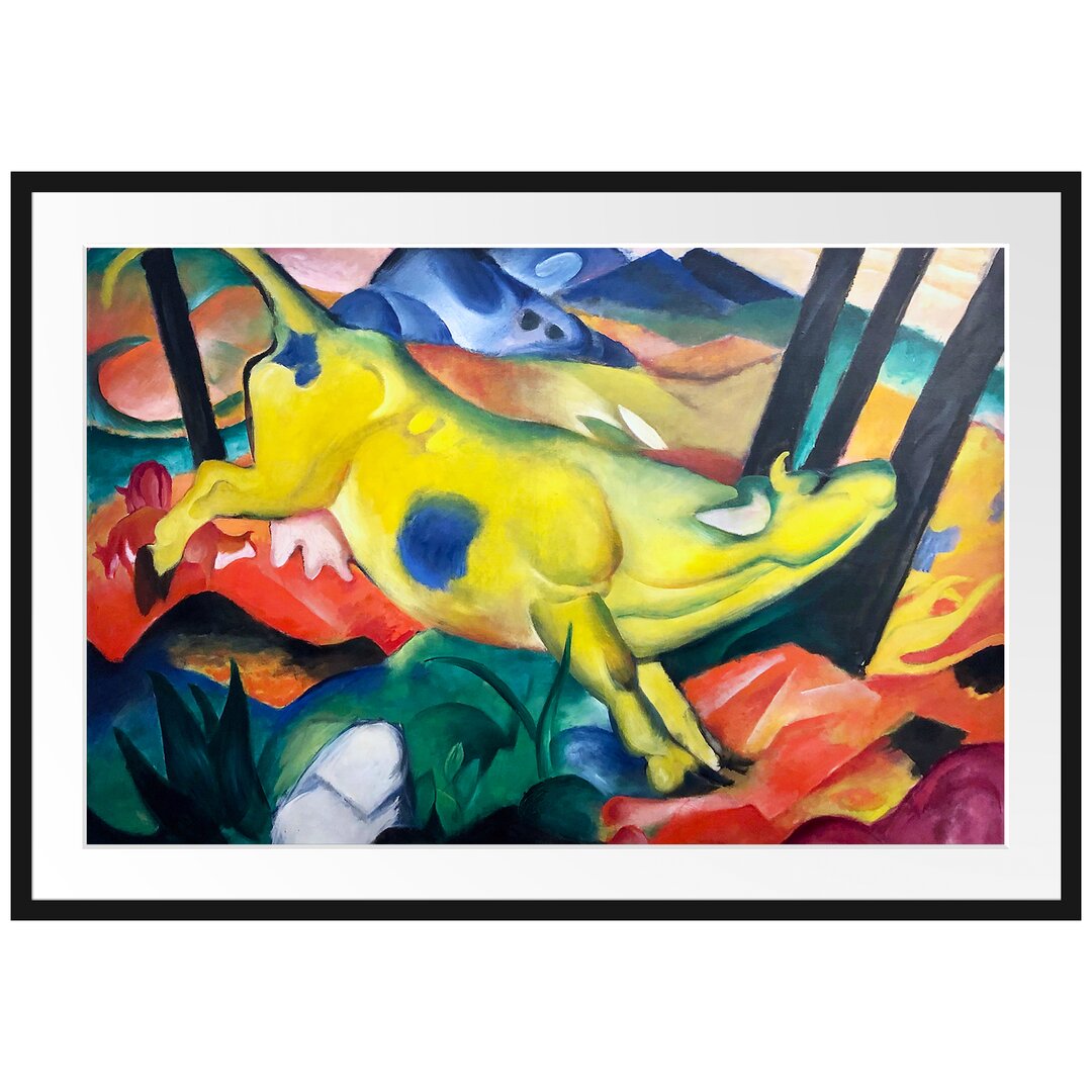 Gerahmter Kunstdruck Yellow Cow von Franz Marc