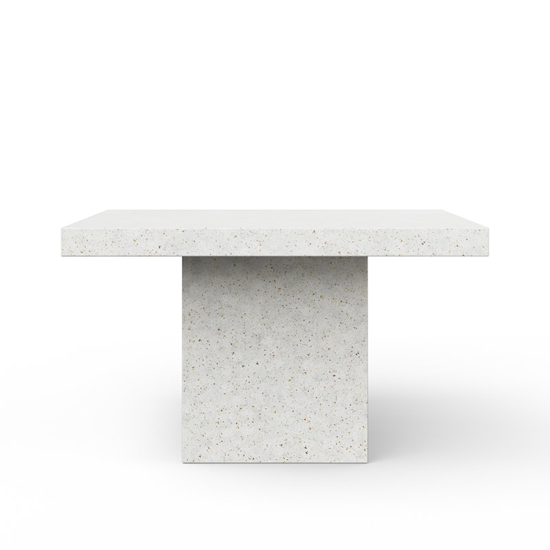 Kareen Bar & Counter Height Pedestal Dining Table, Counter Table (36.25" Height), Ivory Terrazzo