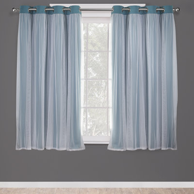Paire de rideaux obscurcissant et isolant avec œillets de couleur unie Nunley
