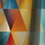 Orange et bleu symétrie triangles tranquilles I - rideau occultant géométrique abstrait - 1 panneaux-107626538