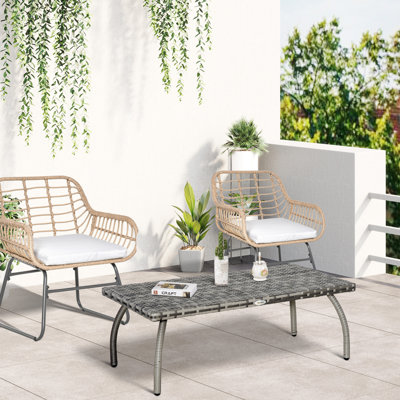 Clivden Rectangular Outdoor Coffee Table - 90 cm W 50 cm D