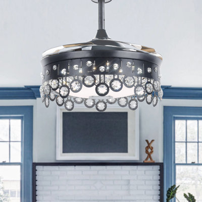 42" Bluetooth Ceiling Fan with Light and Retractable Blades