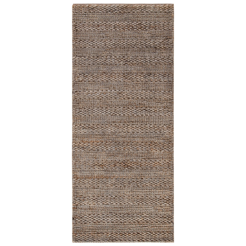 Concord Natural Fiber Hand Woven Jute/Cotton Striped Rug in Beige, Rectangle 9' x 12'