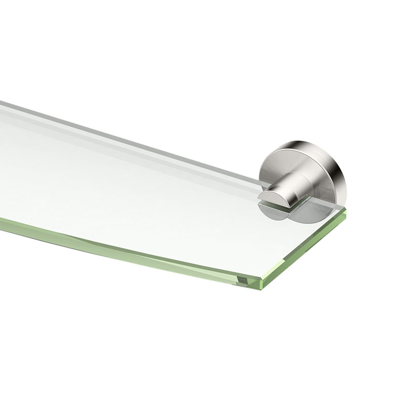 Tablette murale en verre trempé Glam | Tablette flottante pour salle de bain, Nickel satiné