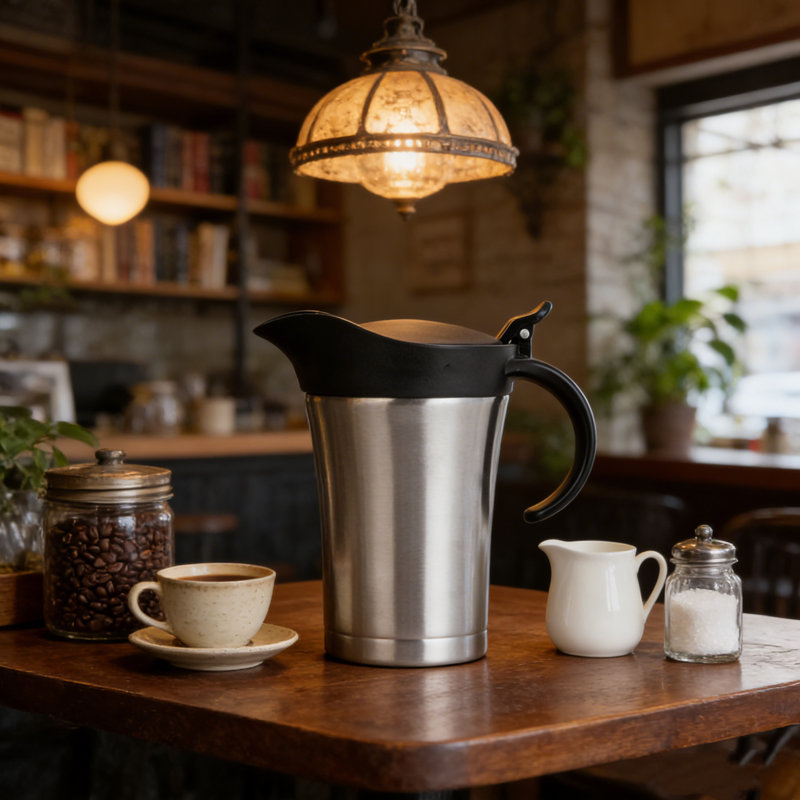 Pot à café 750 ml avec couvercle isotherme à double paroi en acier inoxydable
