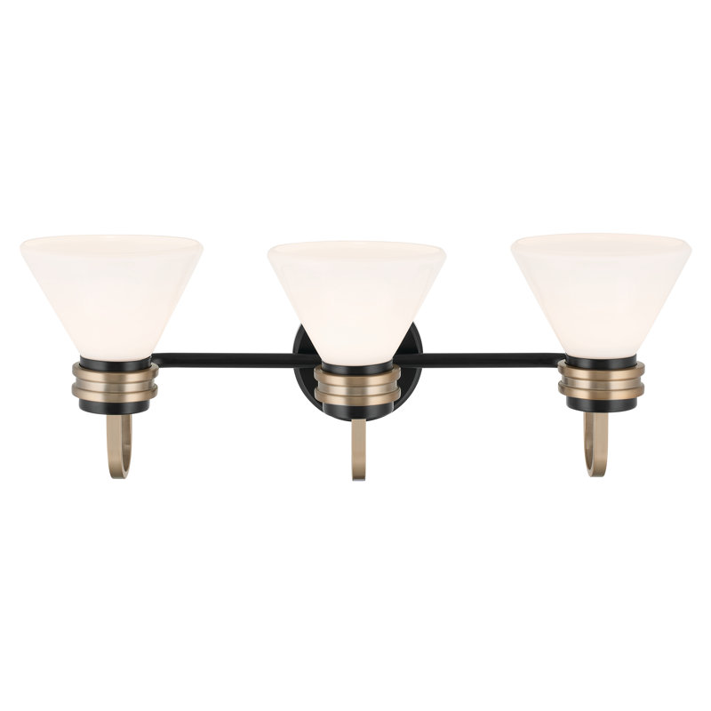 Kichler Farum 3 - Light Dimmable Vanity Light with Opal Glass, Black