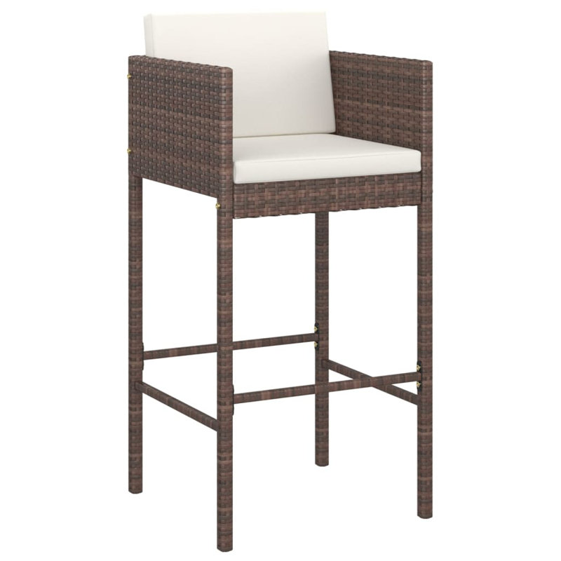 Bar Set Steel Frame Material, White, Brown
