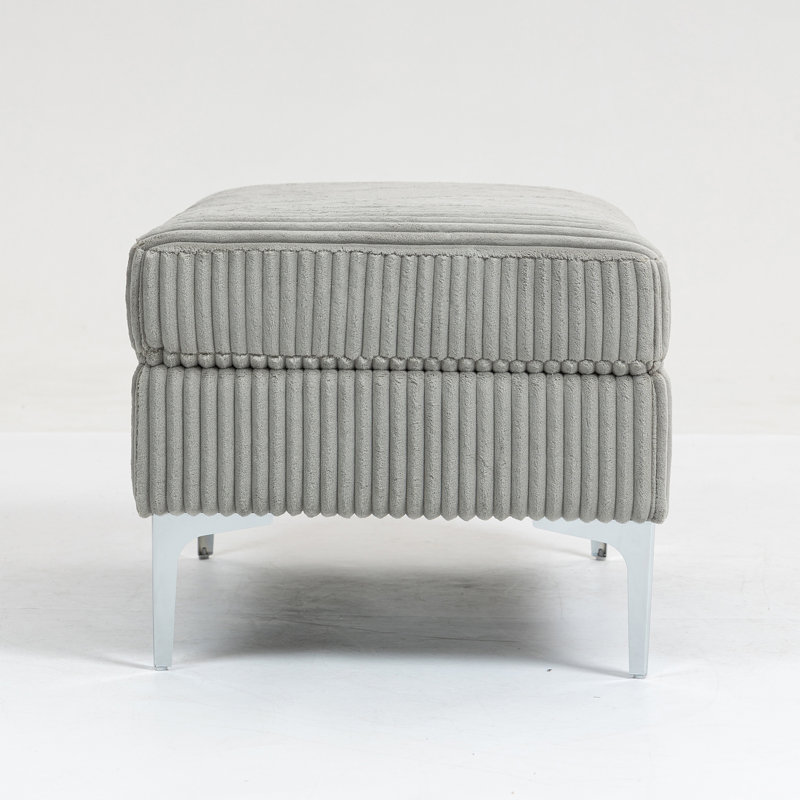 Canapé modulaire modulaire avec repose-pieds carré (seulement avec repose-pieds), Gris