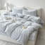 Ensemble de housse de couette en coton lavé rayé 100% coton-130130435-130130437