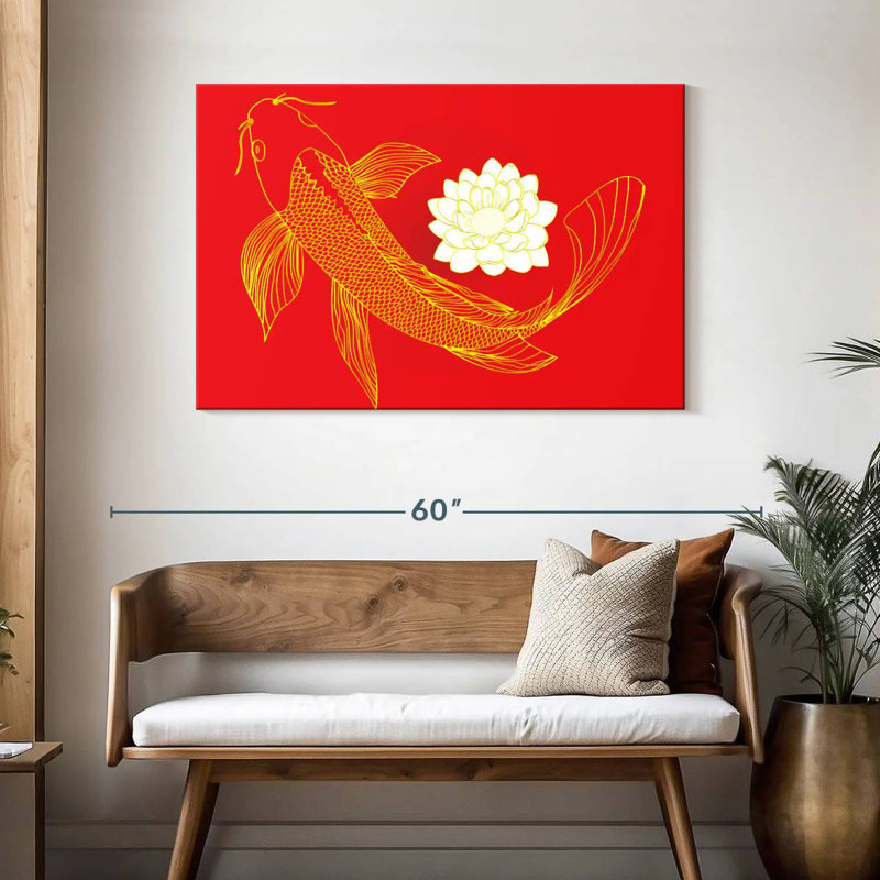 Oriental Koi Fish, 30" H x 45" W