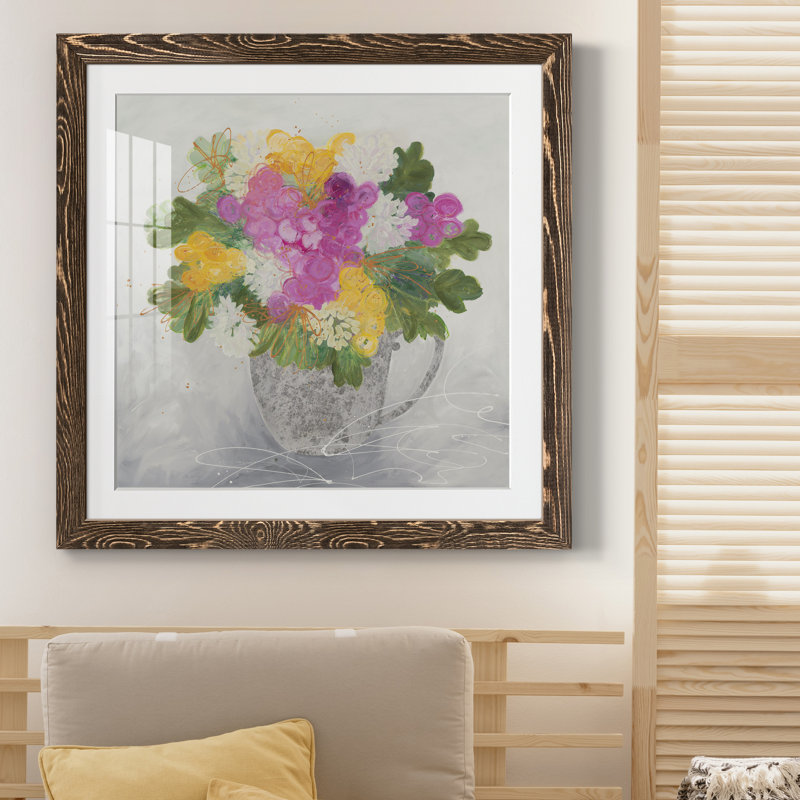 Rose Tea - Reproduction d'art sur papier encadrée, Encadré de bois de noyer, H 27,5 po x l 27,5 po x P 1,5 po