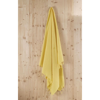 Serviette de plage 100% coton de qualité supérieure, jaune, 37,4 po x 68,9 po | Hautement absorbant, doux et léger (6,1 oz / verge) | Lavable à la machine à 86-104 ° F | Parfait pour la plage, la piscine et le spa