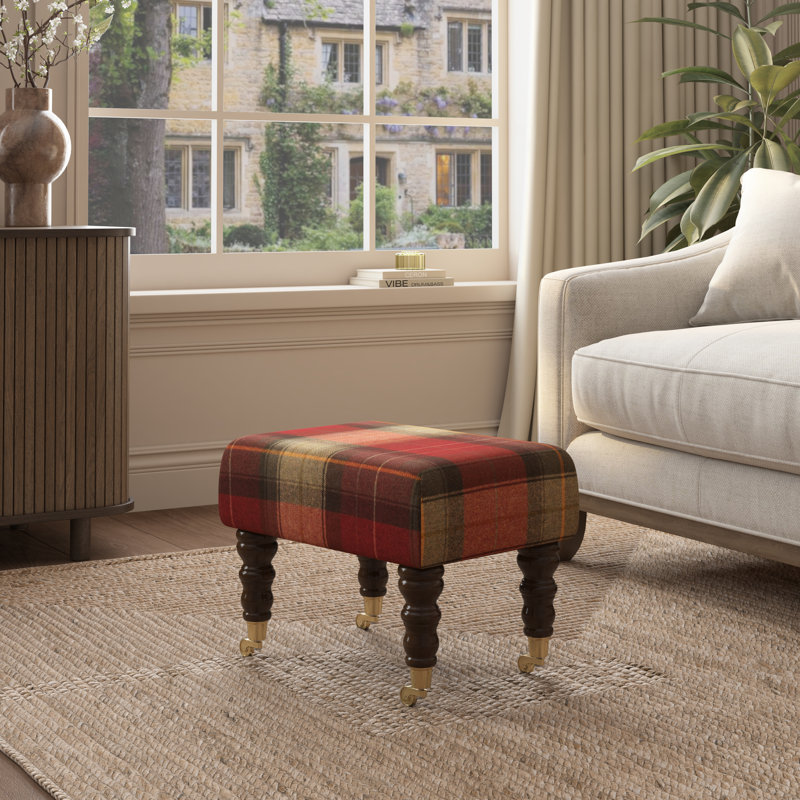 Manufactured Wood Accent Stool, Mahogany, Claret Red