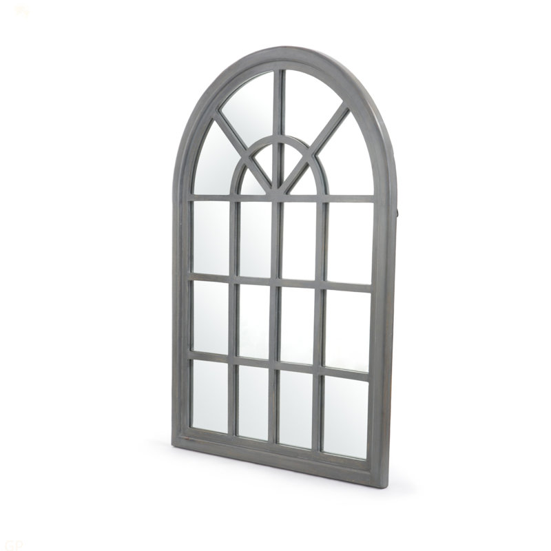 Arched Windowpane Wall Mirror