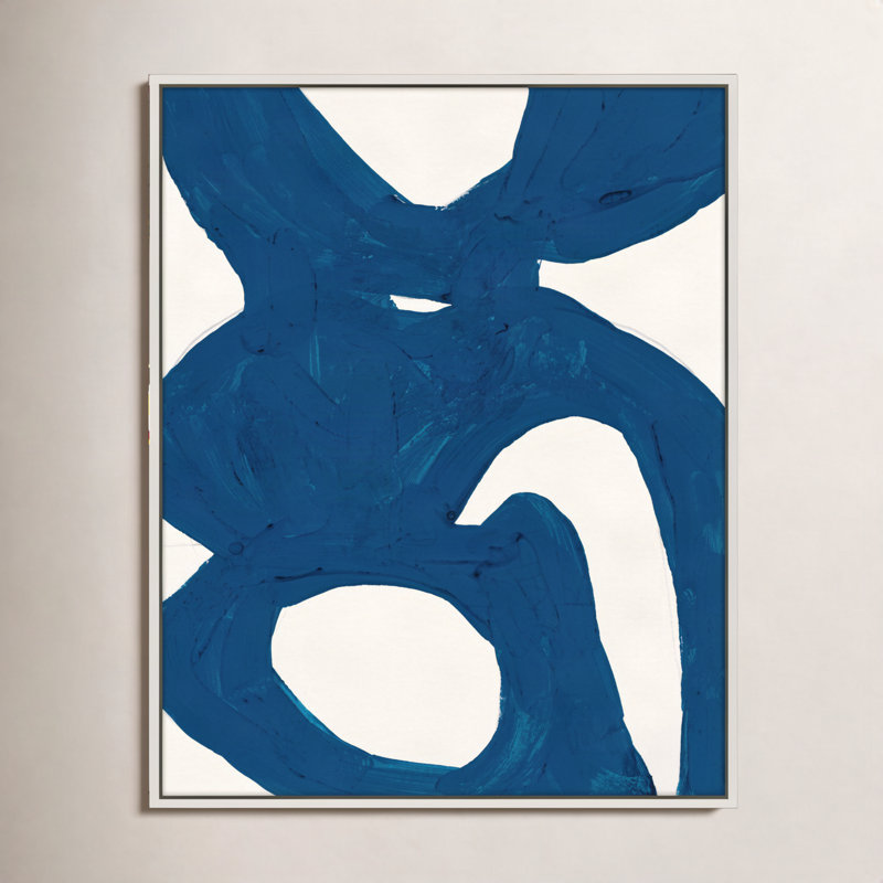 Blue Harmony 1 Print by Andrea Stokes, White Framed, 38" H x 30" W x 1.375" D