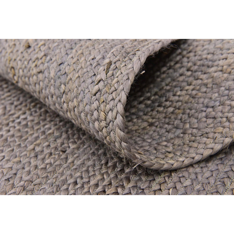 Tapis fumé en jute tressé à la main Akosua, Tapis de couloir 2 pi 6 po x 6 pi