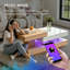 Modern Rotatable Coffee Table with Adjustable LED Lights for Living Room