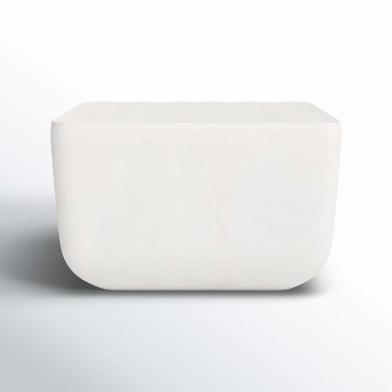 Basil Outdoor Square Side Table, Matte White