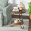 20" W Round Side Table, 2-Tier End Table with Metal Legs, Modern Industrial Bedside Table-96429141
